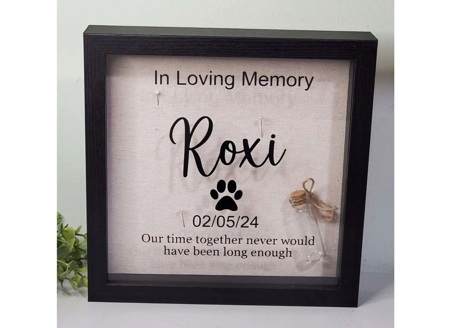 Pet Memorial Shadow box, Pet Memory Box, Pet shadow box, Pet Memorial Frame - Wags and Willows 