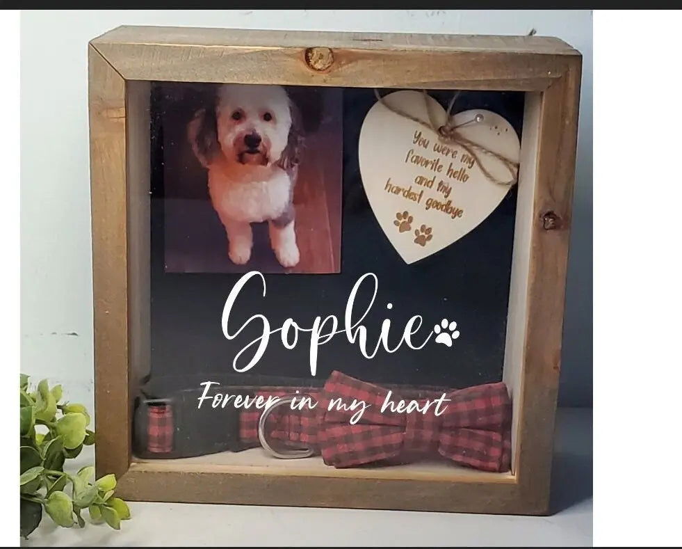 Pet Memorial Shadowbox-Memorial for dog, Memorial for cat - Wags and Willows 