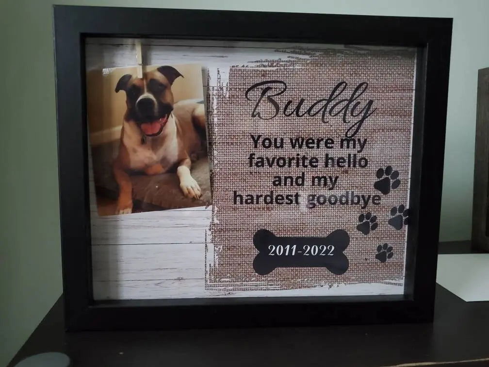 Pet Memorial Shadowbox - Wags and Willows 