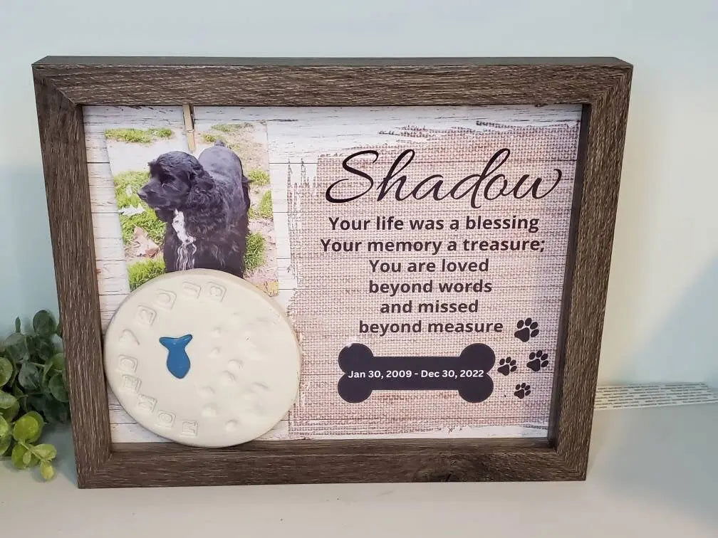 Pet Memorial Shadowbox - Wags and Willows 