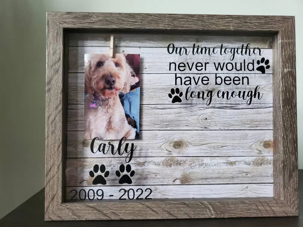 Pet Memorial Shadowbox, Dog Memorial Shadowbox, Pet Memorial Frame, Pet Memory Box, Paw Print Holder - Wags and Willows 