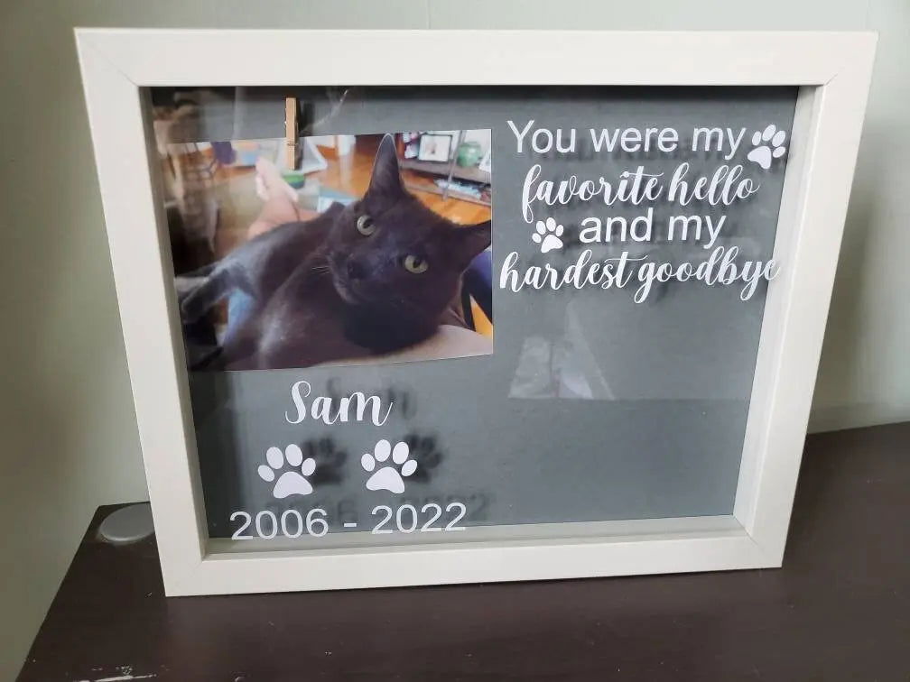 Pet Memorial Shadowbox, Pet Memorial Frame, Dog Memorial Frame - Wags and Willows 