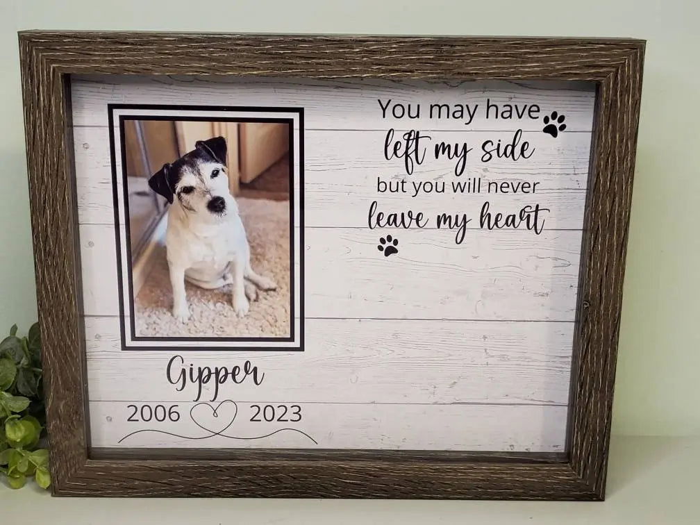 Pet Memorial Shadowbox for pawprint - Wags and Willows 