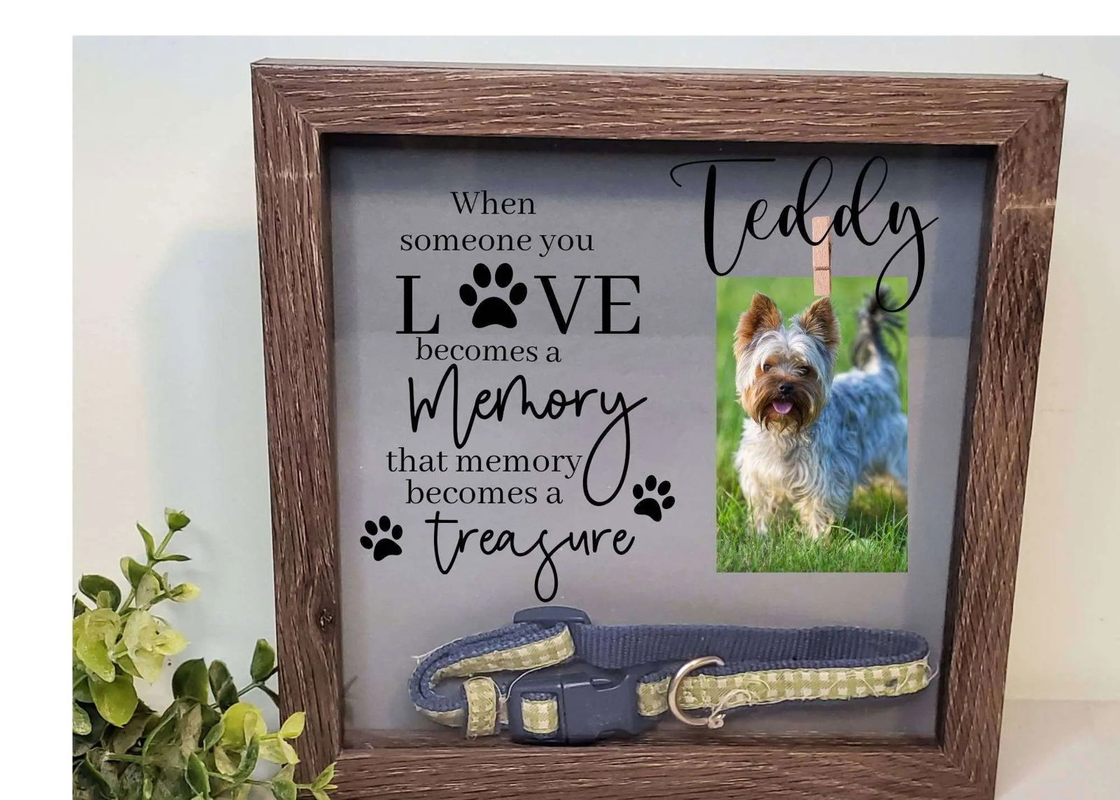 Pet Memorial Shadowbox frame - Wags and Willows 