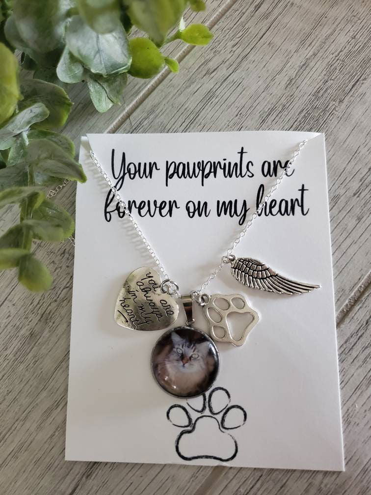 Pet Memorial necklace, Dog Memorial Necklace, Cat Memorial Necklace - Wags and Willows 