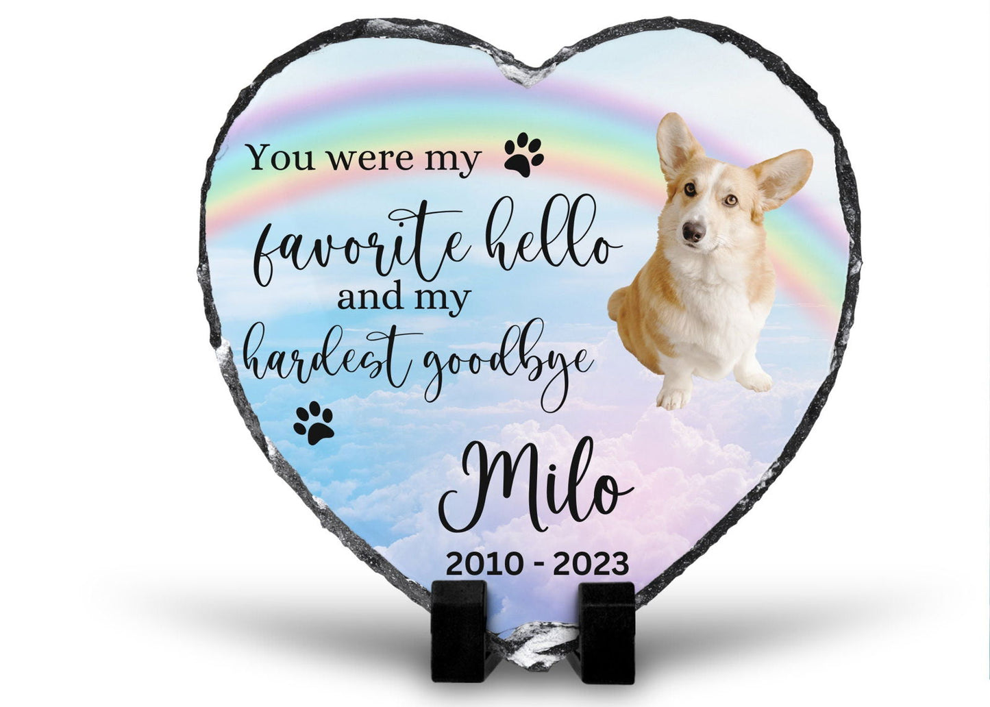 Pet Memorial slate, pet memorial stone plaque, Dog Memorial , Cat Memorial, Loss of Pet Gift, Pet Memorial grave stone, pet memorial gift - Wags and Willows 