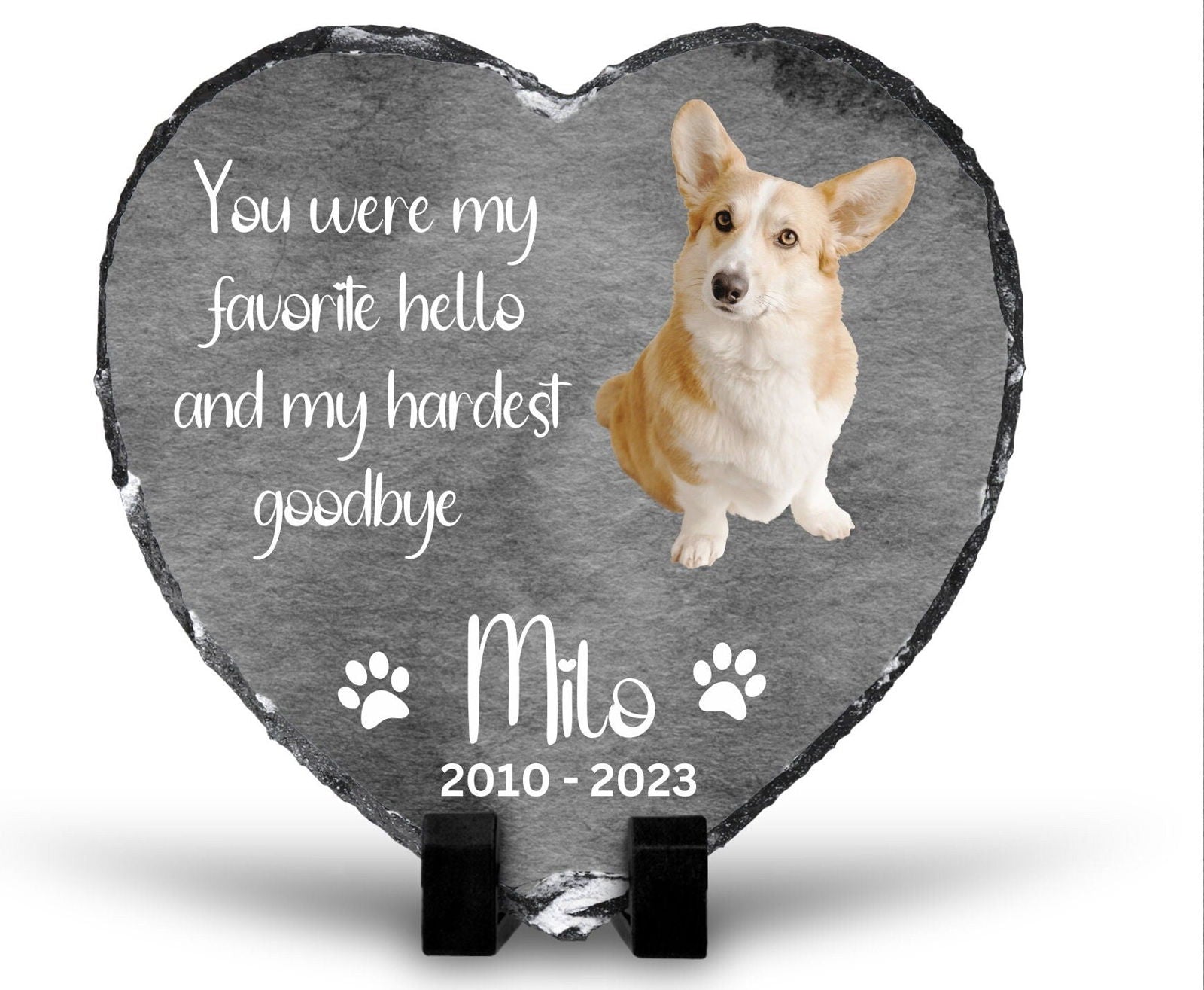 Pet Memorial slate, pet memorial stone plaque, Dog Memorial , Cat Memorial, Loss of Pet Gift, Pet Memorial grave stone, pet memorial gift - Wags and Willows 