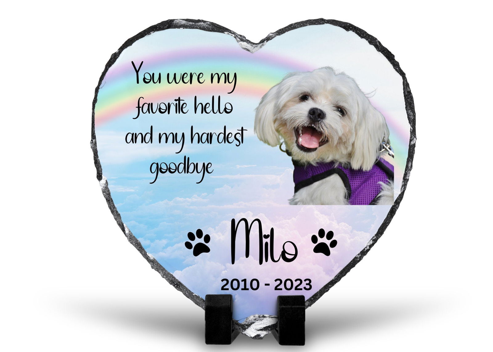 Pet Memorial slate, pet memorial stone plaque, Dog Memorial , Cat Memorial, Loss of Pet Gift, Pet Memorial grave stone, pet memorial gift - Wags and Willows 