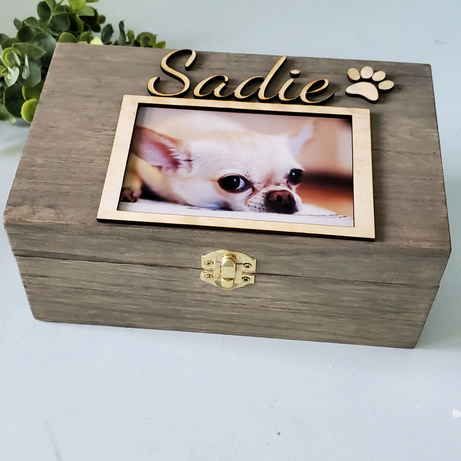 Pet Urn, Urn for dogs, pet urn for cats, Pet Memorial Box, wood pet urn with photo, Large Dog Urn, Memory Box for pet - Wags and Willows 