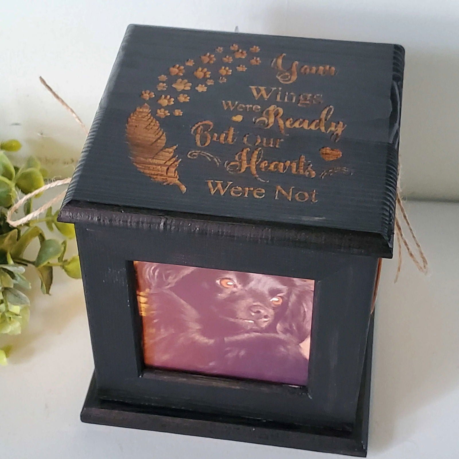 Personalized Wooden Pet Urn For Dogs Or Cats – Engraved Memorial Keepsake Box