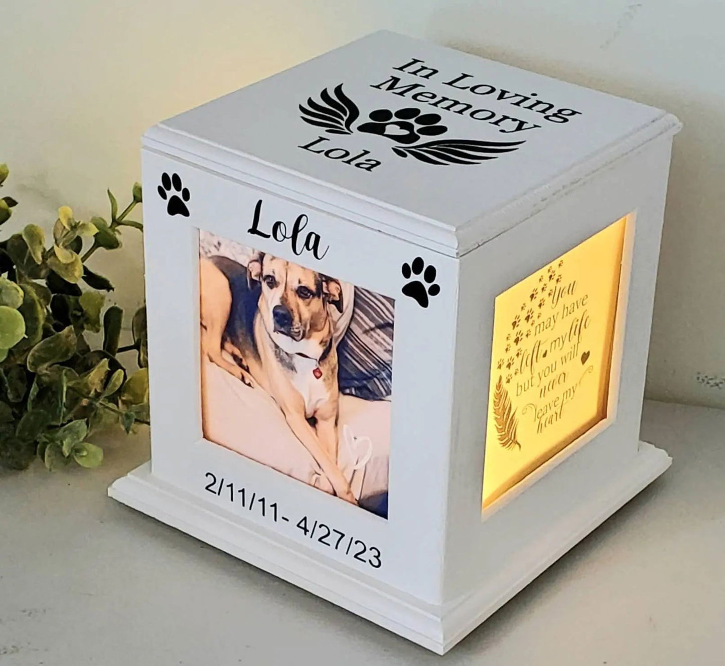 Pet Urn for cats ashes, pet urn for dogs ashes, custom pet urn - Wags and Willows 