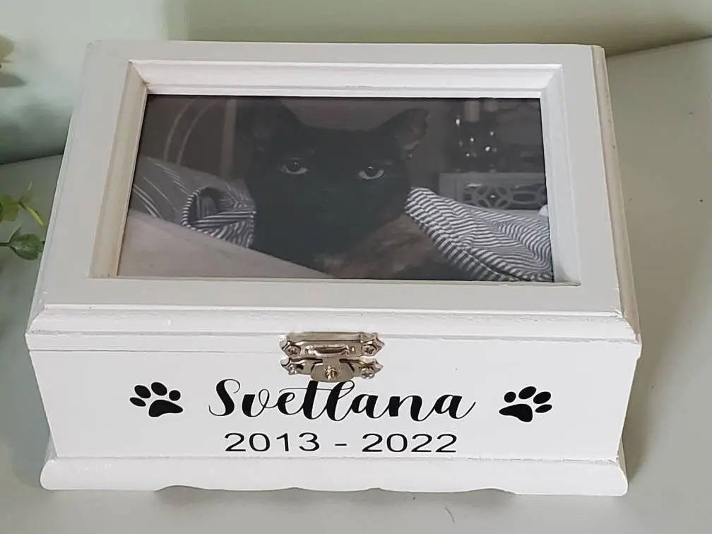 Pet urn for small dogs, pet urn for cats, pet urn memorial box for ashes, - Wags and Willows 