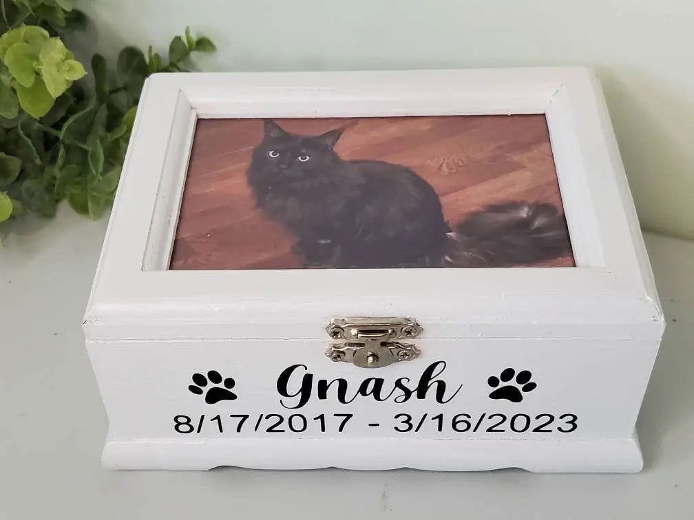 Pet urn for small dogs, pet urn for cats, pet urn memorial box for ashes, - Wags and Willows 