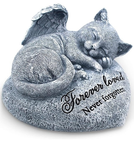 Cat Garden Memorial Stone, Cat Sleeping Gravestone