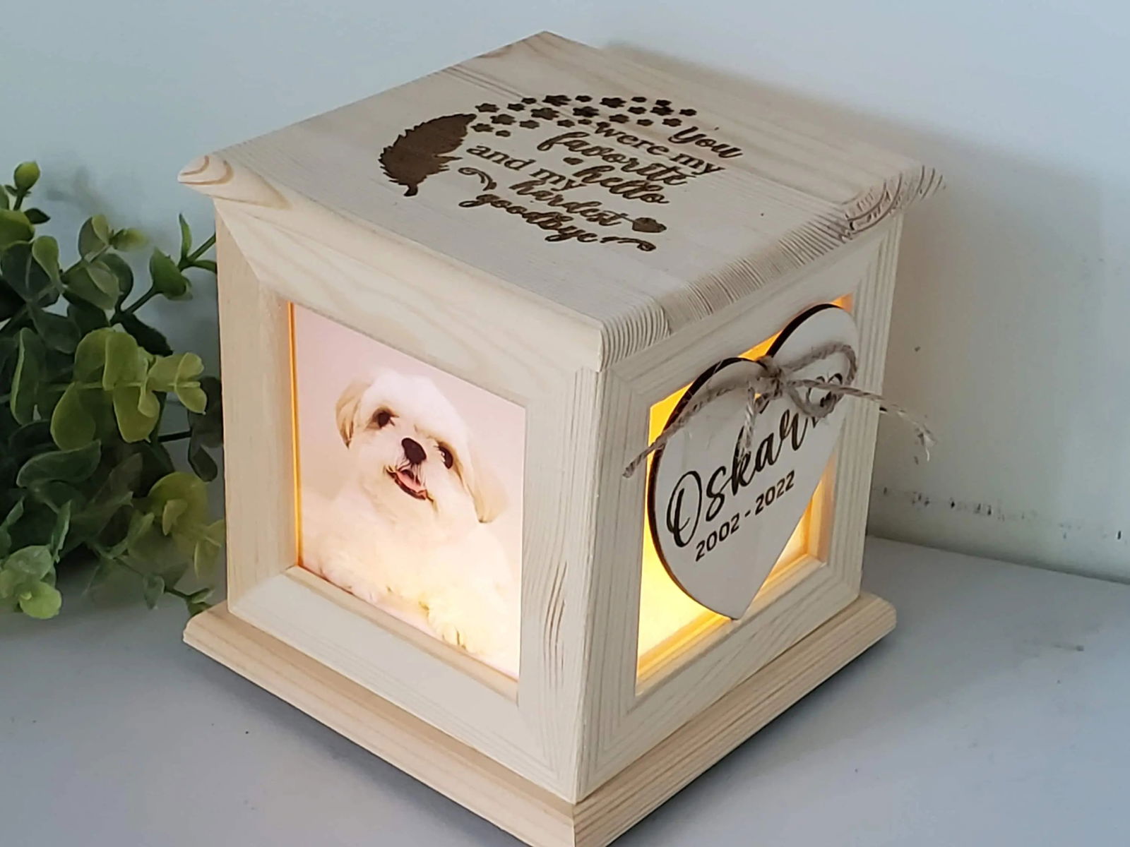 Small dog urn, cat urn, cat memorial, pet urn for cats, pet urn for dogs - Wags and Willows 