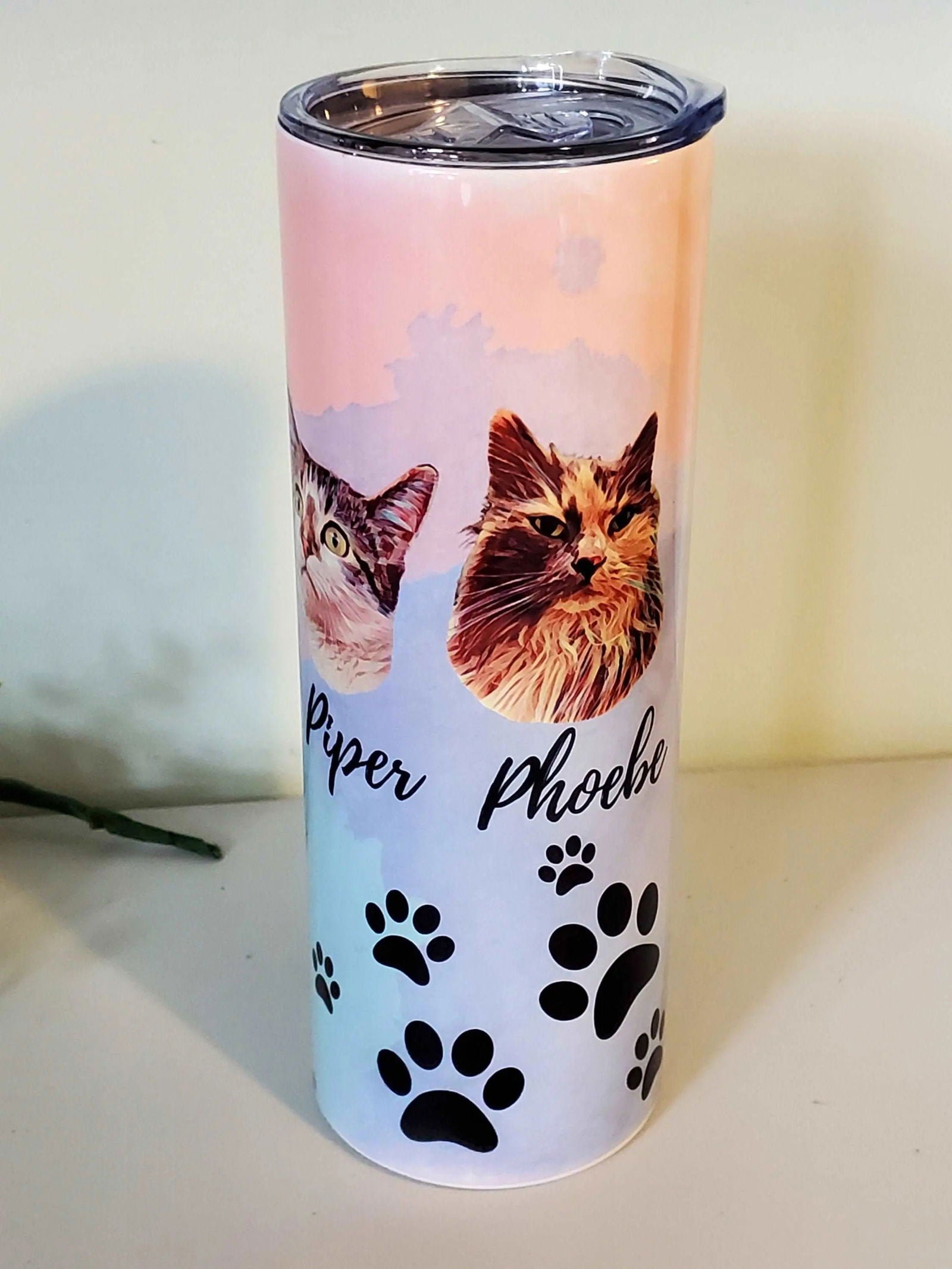 Watercolor Dog Tumbler, Pet Memorial gift, cup with Dog's picture, dog mom GIFT, Dogcup, dog mom pet photo tumbler, cat tumbler, cat cup, - Wags and Willows 