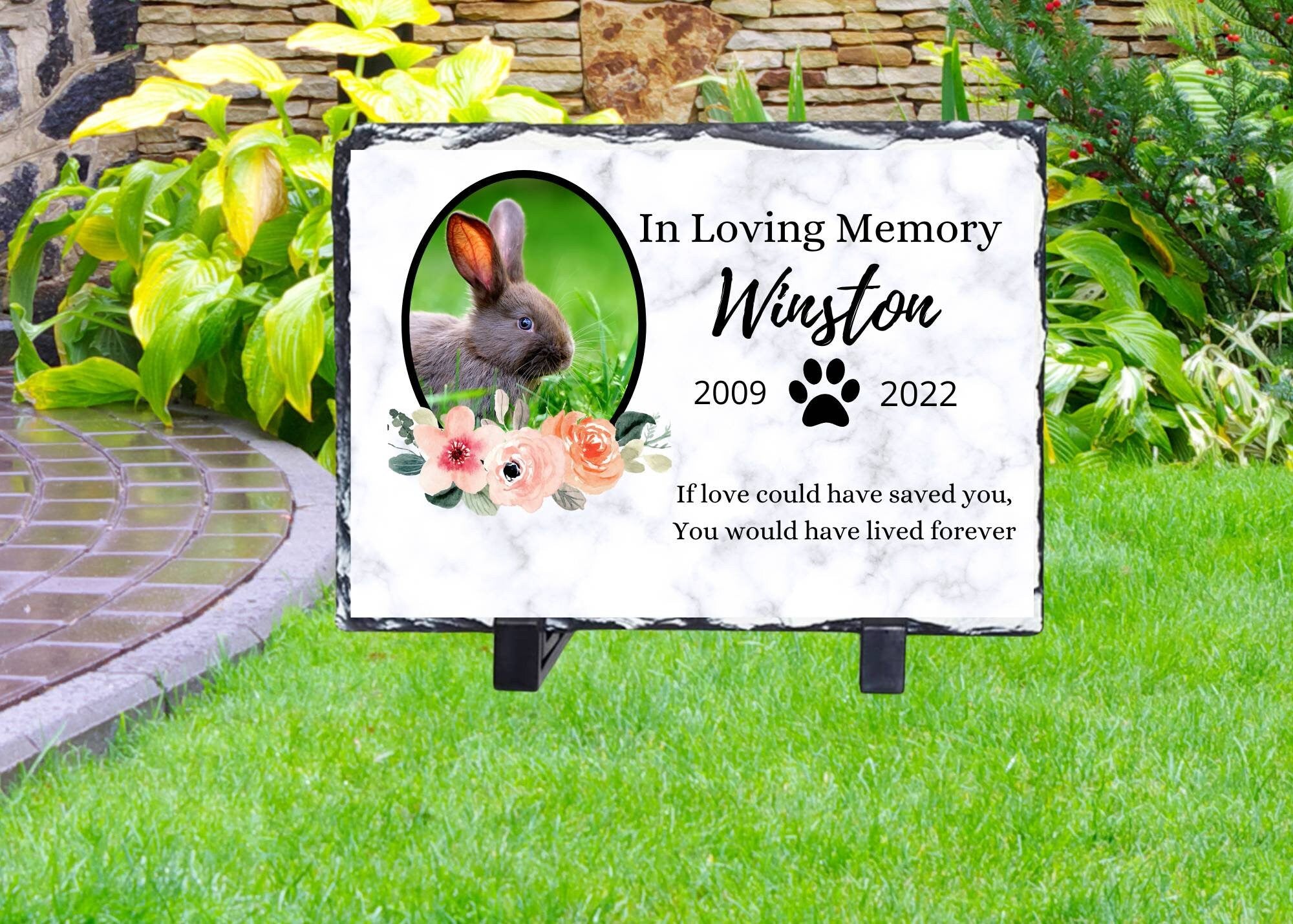 Ceramic Pet Urn or Grave Marker-9 inches high, hand made, customized, indoor, deals outdoor or garden