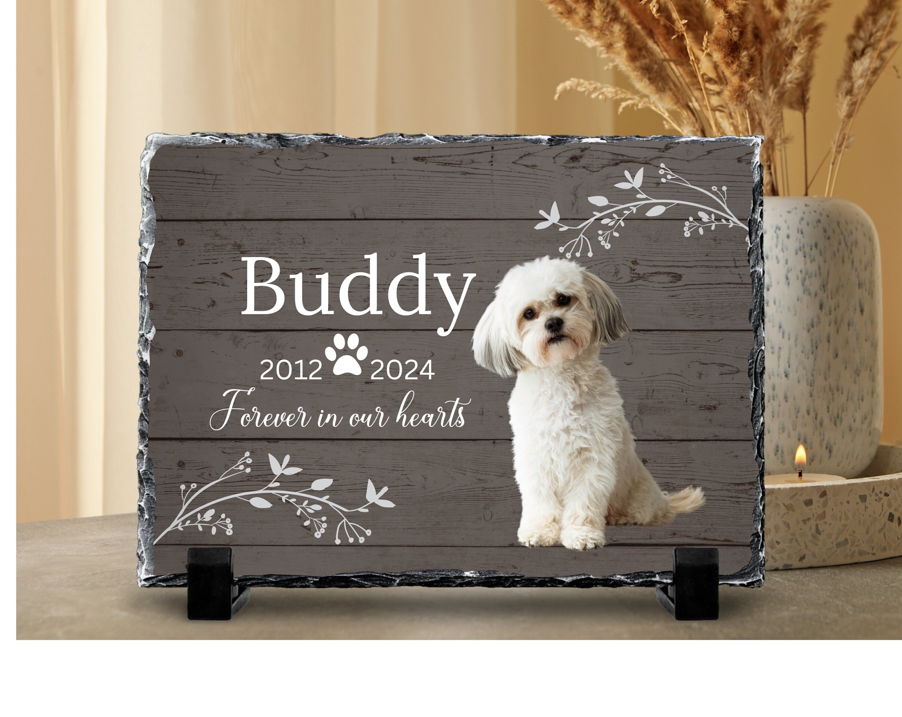 Personalised 11cm Pet Dog Memorial Plaque – Waterproof Grave Marker, PMP1