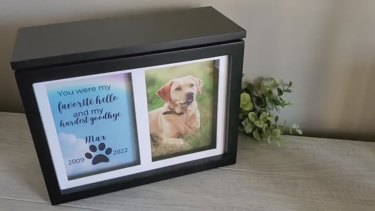 Pet Urn for large dogs, pet urn with photos, Pet Memorial Box, cat urn, Large Dog Urn, photo box  urn, Urn for dogs, urn for cats