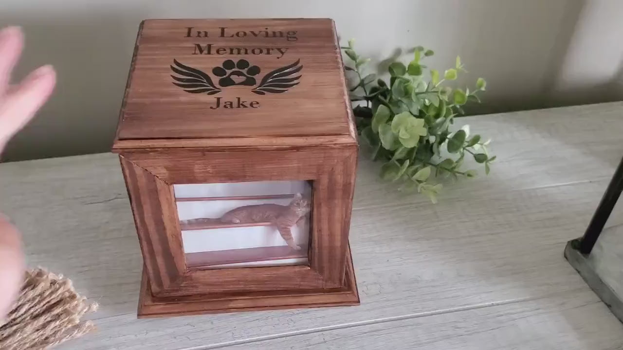 Pet Urn with photos, urn for rabbit, rabbit Memorial Box, rabbit urn with picture,  Guinea pig urn, Memorial for rabbit