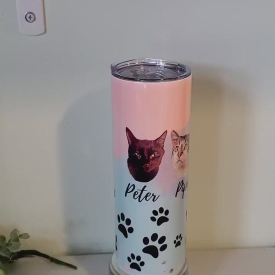 Watercolor Dog Tumbler, Pet Memorial gift, cup with Dog's picture, dog mom GIFT, Dogcup, dog mom pet photo tumbler, cat tumbler, cat cup,