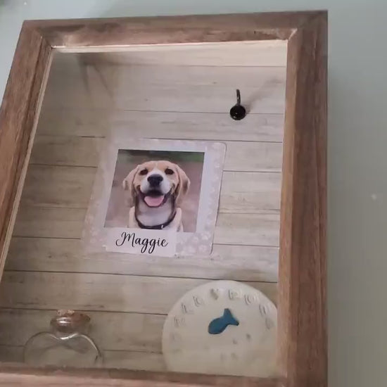 Pet Memorial shadow box for dog,Pet Memorial large Shadowbox for pet, Dog Memorial , Cat Memorial, dog collar holder, Pet Memorial Shadowbox